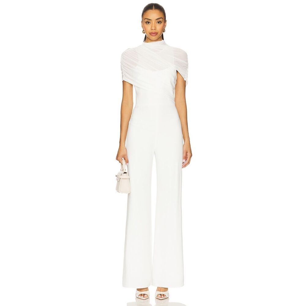 New Amanda Uprichard x REVOLVE Evianna Jumpsuit in Ivory pantsuit reception